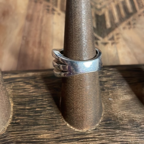 SILPADA 925 Silver Open Three Row Square Band Ring Sz 8 RETIRED - Picture 2 of 4